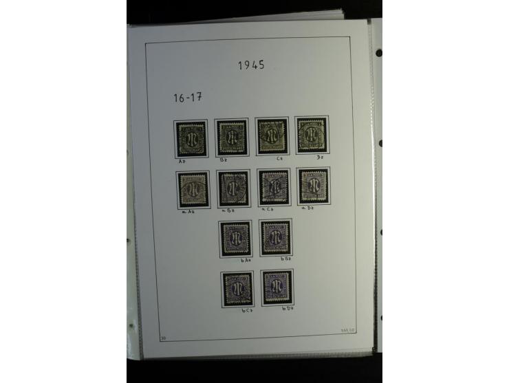 1945/49, gestempelte, stark spezialisierte Sammlung mit u.a. Mi.-Nr. 7I-III, 10B, 13C, 13E, 17bD, 20AXa, 22D (Fotoattest Wehn