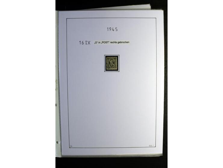 1945/49, gestempelte, stark spezialisierte Sammlung mit u.a. Mi.-Nr. 7I-III, 10B, 13C, 13E, 17bD, 20AXa, 22D (Fotoattest Wehn