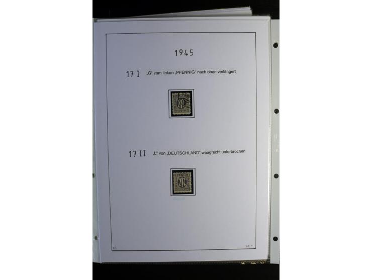 1945/49, gestempelte, stark spezialisierte Sammlung mit u.a. Mi.-Nr. 7I-III, 10B, 13C, 13E, 17bD, 20AXa, 22D (Fotoattest Wehn