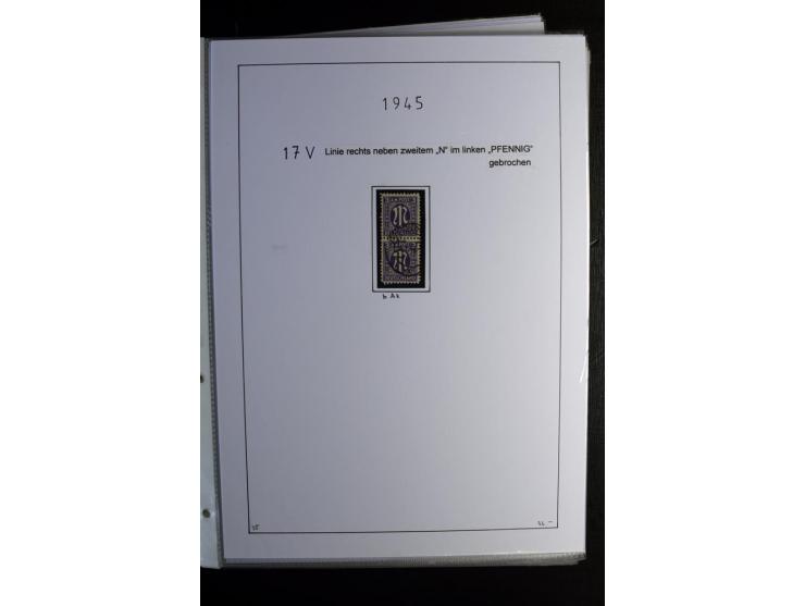 1945/49, gestempelte, stark spezialisierte Sammlung mit u.a. Mi.-Nr. 7I-III, 10B, 13C, 13E, 17bD, 20AXa, 22D (Fotoattest Wehn