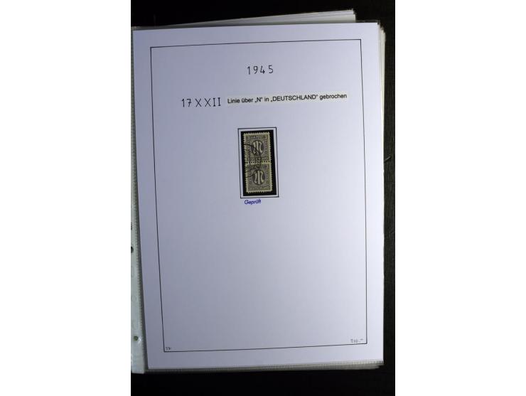 1945/49, gestempelte, stark spezialisierte Sammlung mit u.a. Mi.-Nr. 7I-III, 10B, 13C, 13E, 17bD, 20AXa, 22D (Fotoattest Wehn
