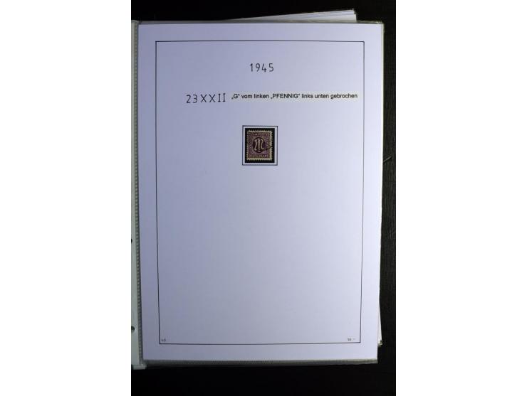 1945/49, gestempelte, stark spezialisierte Sammlung mit u.a. Mi.-Nr. 7I-III, 10B, 13C, 13E, 17bD, 20AXa, 22D (Fotoattest Wehn