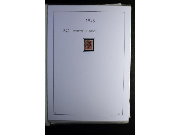 1945/49, gestempelte, stark spezialisierte Sammlung mit u.a. Mi.-Nr. 7I-III, 10B, 13C, 13E, 17bD, 20AXa, 22D (Fotoattest Wehn
