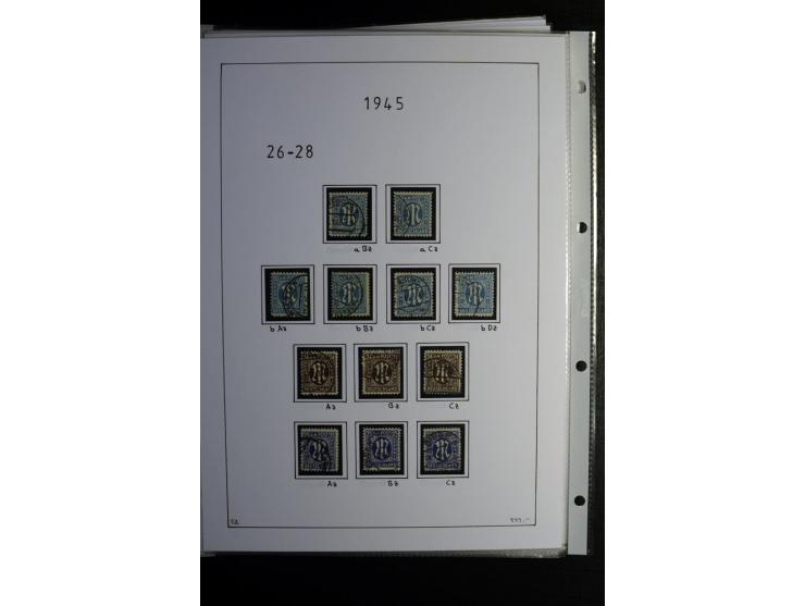 1945/49, gestempelte, stark spezialisierte Sammlung mit u.a. Mi.-Nr. 7I-III, 10B, 13C, 13E, 17bD, 20AXa, 22D (Fotoattest Wehn