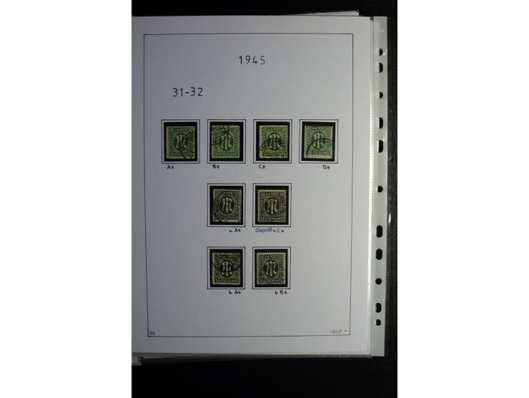 1945/49, gestempelte, stark spezialisierte Sammlung mit u.a. Mi.-Nr. 7I-III, 10B, 13C, 13E, 17bD, 20AXa, 22D (Fotoattest Wehn