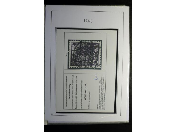 1945/49, gestempelte, stark spezialisierte Sammlung mit u.a. Mi.-Nr. 7I-III, 10B, 13C, 13E, 17bD, 20AXa, 22D (Fotoattest Wehn