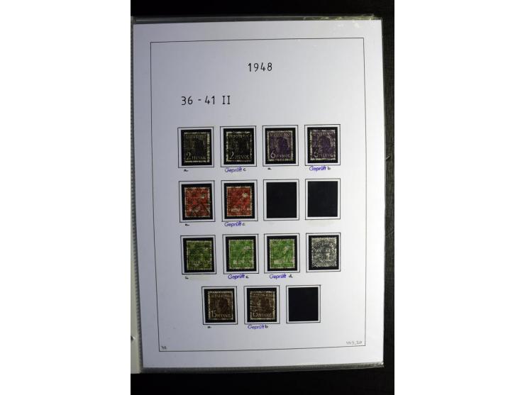 1945/49, gestempelte, stark spezialisierte Sammlung mit u.a. Mi.-Nr. 7I-III, 10B, 13C, 13E, 17bD, 20AXa, 22D (Fotoattest Wehn