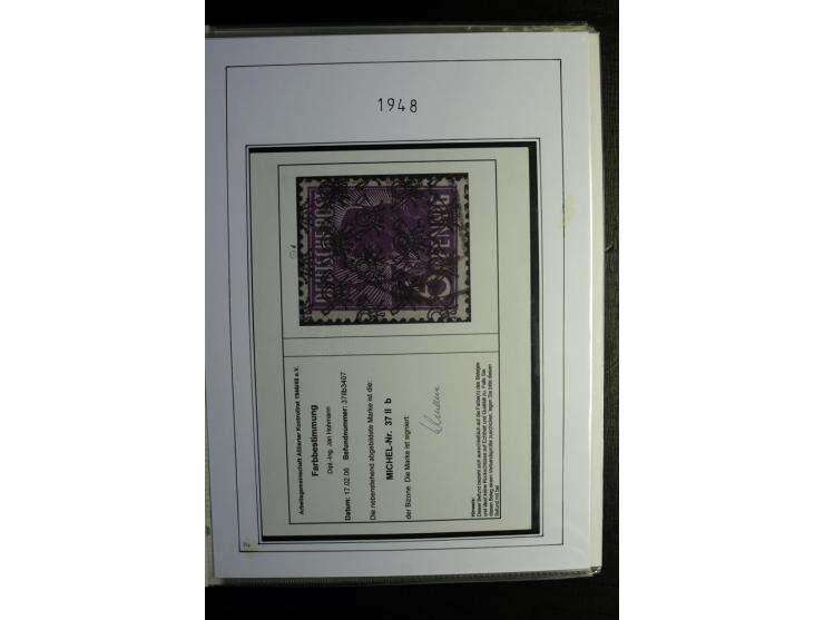 1945/49, gestempelte, stark spezialisierte Sammlung mit u.a. Mi.-Nr. 7I-III, 10B, 13C, 13E, 17bD, 20AXa, 22D (Fotoattest Wehn