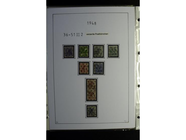 1945/49, gestempelte, stark spezialisierte Sammlung mit u.a. Mi.-Nr. 7I-III, 10B, 13C, 13E, 17bD, 20AXa, 22D (Fotoattest Wehn