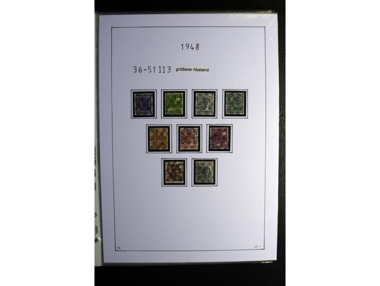 1945/49, gestempelte, stark spezialisierte Sammlung mit u.a. Mi.-Nr. 7I-III, 10B, 13C, 13E, 17bD, 20AXa, 22D (Fotoattest Wehn