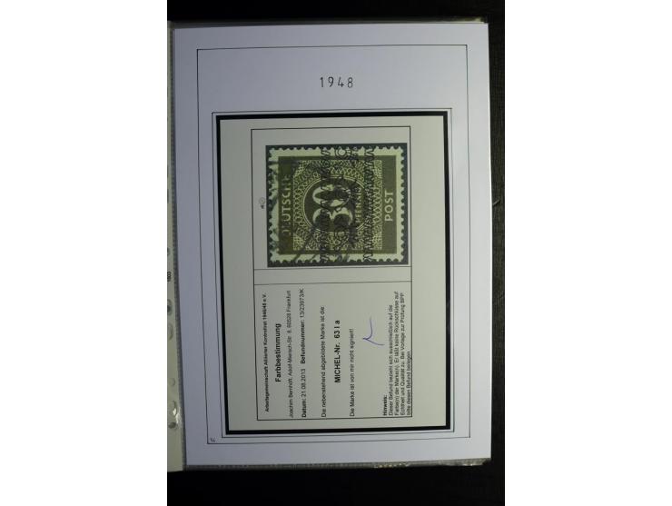 1945/49, gestempelte, stark spezialisierte Sammlung mit u.a. Mi.-Nr. 7I-III, 10B, 13C, 13E, 17bD, 20AXa, 22D (Fotoattest Wehn