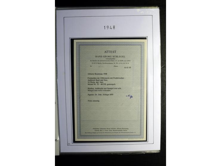1945/49, gestempelte, stark spezialisierte Sammlung mit u.a. Mi.-Nr. 7I-III, 10B, 13C, 13E, 17bD, 20AXa, 22D (Fotoattest Wehn