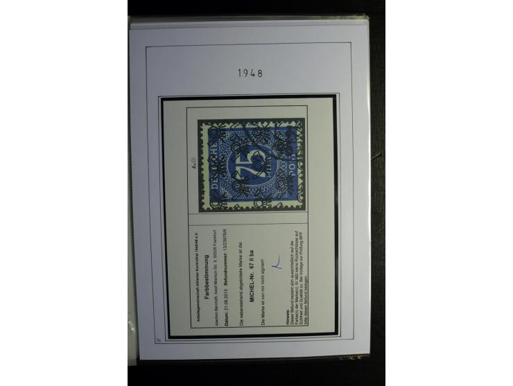 1945/49, gestempelte, stark spezialisierte Sammlung mit u.a. Mi.-Nr. 7I-III, 10B, 13C, 13E, 17bD, 20AXa, 22D (Fotoattest Wehn