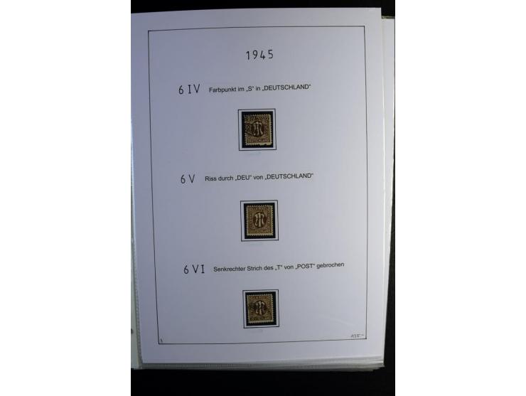 1945/49, gestempelte, stark spezialisierte Sammlung mit u.a. Mi.-Nr. 7I-III, 10B, 13C, 13E, 17bD, 20AXa, 22D (Fotoattest Wehn