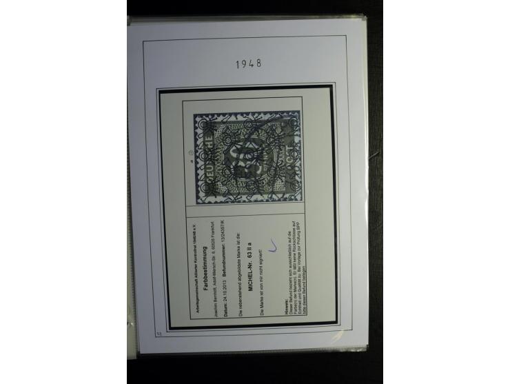 1945/49, gestempelte, stark spezialisierte Sammlung mit u.a. Mi.-Nr. 7I-III, 10B, 13C, 13E, 17bD, 20AXa, 22D (Fotoattest Wehn