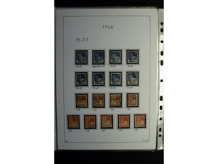 1945/49, gestempelte, stark spezialisierte Sammlung mit u.a. Mi.-Nr. 7I-III, 10B, 13C, 13E, 17bD, 20AXa, 22D (Fotoattest Wehn