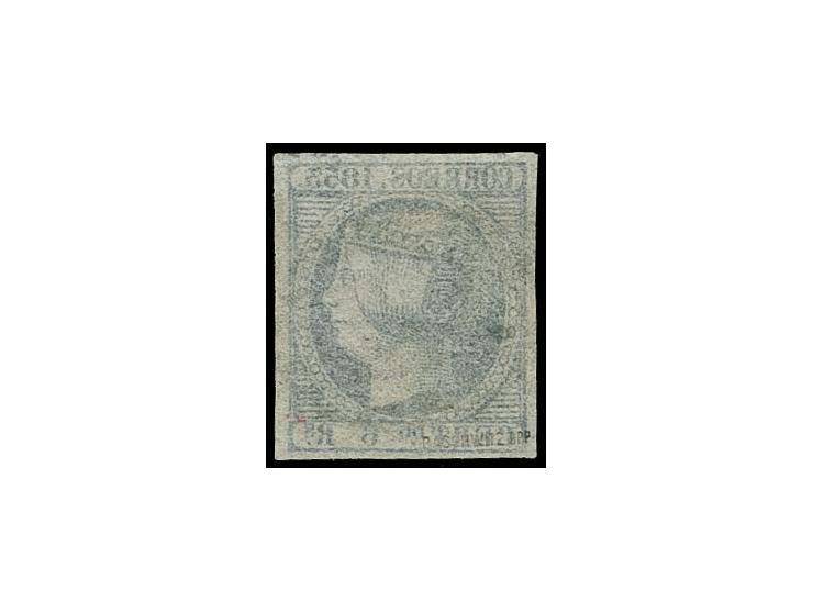 6 r. blackish-blue, used, very fine, sign. Baschwitz BPP (Edifil 21a)