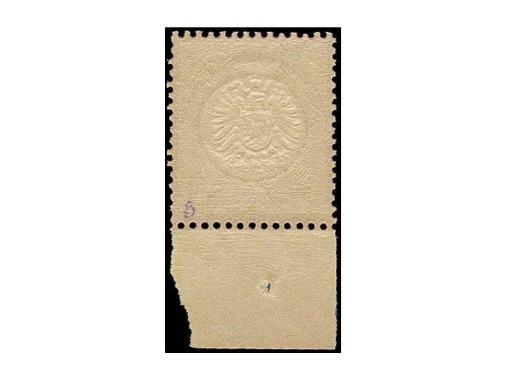 1 Gr. karmin mit Plattenfehler "Gebrochenes N in GROSCHEN", Feld 143, postfrisch mit unten anhängendem Bogenrand, Pracht, Bef