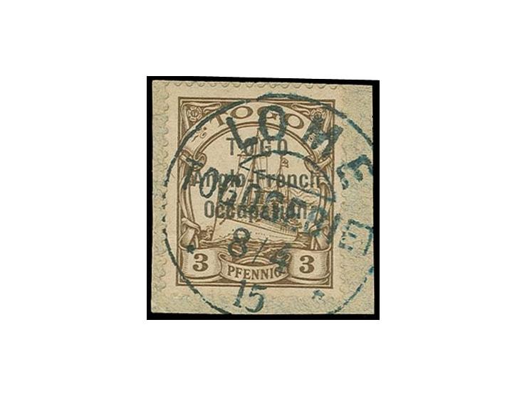 1915, Sansane-Mangu 3 pf., tied by Lome cds. to piece, fine and scarce, certificate BPA (2014)