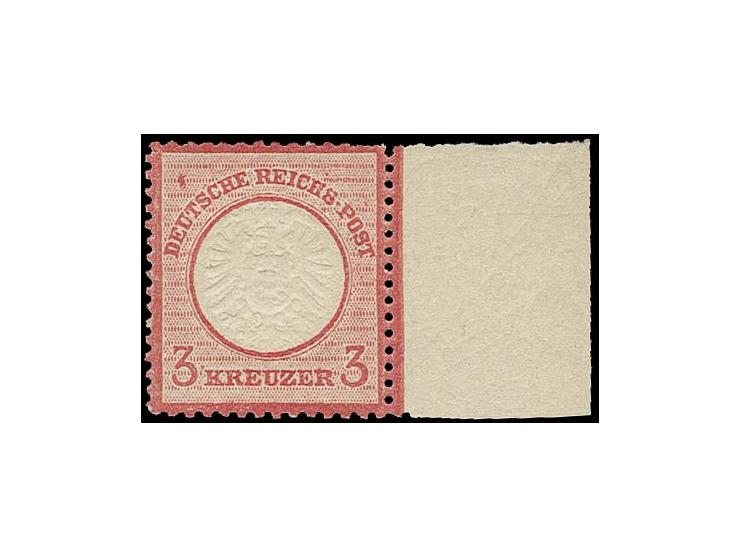3 Kr. karmin mit Plattenfehler "Farbstrich auf der 2. Strichleiste über TS in DEUTSCHE", Feld 40, postfrisch mit rechts anhän