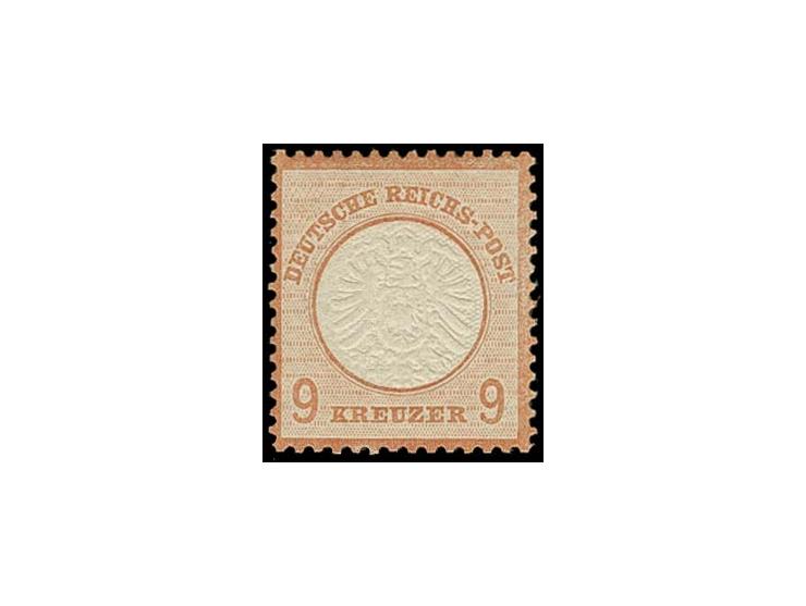 9 Kr. rotbraun, ungebraucht mit ganz leichter Falzspur, Kabinett, Fotoattest Hennies BPP (als postfrisch)