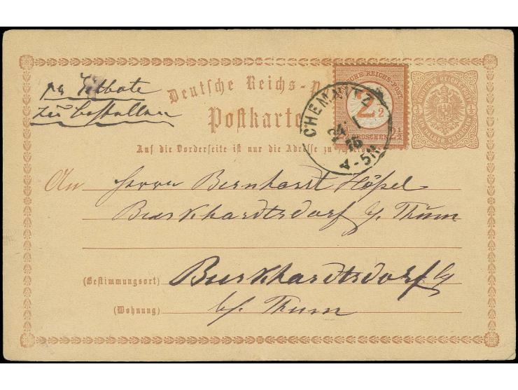 2½ auf 2½ Gr. braunorange mit seltenen Plattenfehler "Versetzte 1 im Aufdruck" von Feld 114, mit aptiertem F(ranco) EKr. "CHE