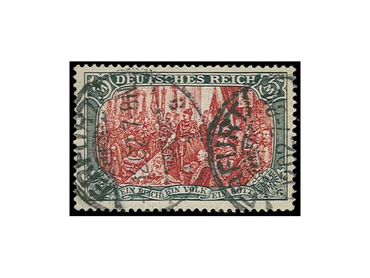 5 M. in der Zwischentype mit Rahmen von Nr. 81 und Mitte von Nr. 66II, sauber gestempel, leichte senkreche Aufklebefalte, lau
