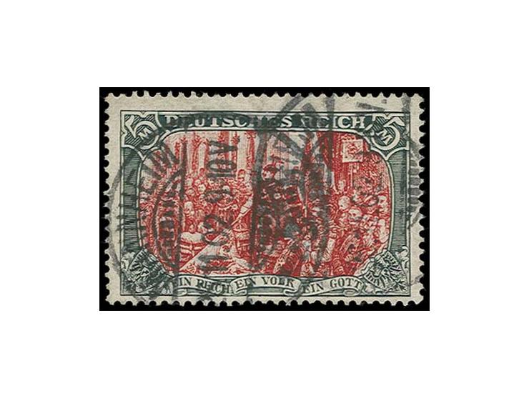 5 M. in der Zwischentype (Bötticher mit Ohr), sauber gestempelt "MANNHEIM 26.11.02"; minimale Aufrauhung, sonst einwandfrei, 
