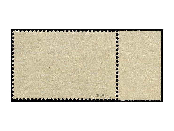 2 M., 26:17 Zähnungslöcher, postfrisch vom linken Seitenrand, tadellos, sign. Brandes, Fotoattest Jäschke-L. BPP (Mi. 500,-)