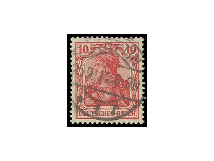 10 Pfg. dunkelrosarot, sauber gestempeltes Kabinett-Stück, Fotoattest Jäschke-L. BPP (Mi. 3000,-)