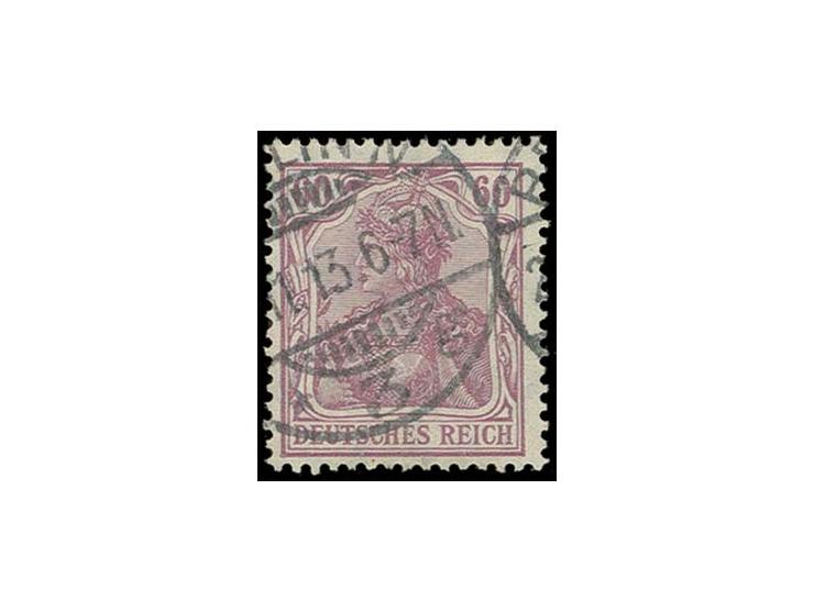 60 Pfg. violett, sauber gestempeltes Kabinett-Stück, seltene Farbe, Fotoattest Jäschke-L. BPP