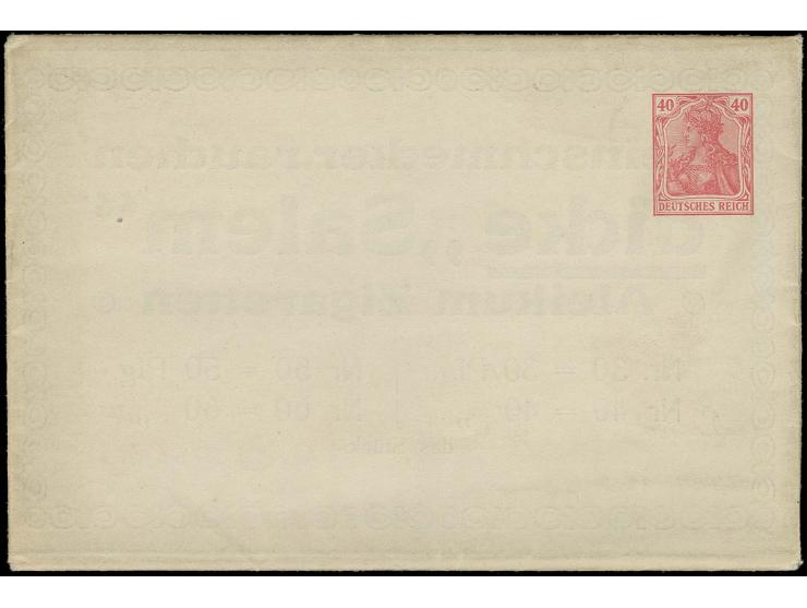1920, Ganzsachen-Anzeigen-Faltbrief 40 Pfg. "Annaberg-Marienberg", 1. Auflage, ungebraucht, Pracht