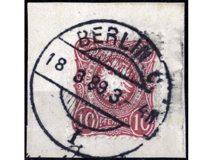 1889, "BERLIN C. I 16.3.89", großer Kreisstegstempel (Versuchsstempel) klar auf R-Postsachen-Briefvorderseite, dazu klarer Ab