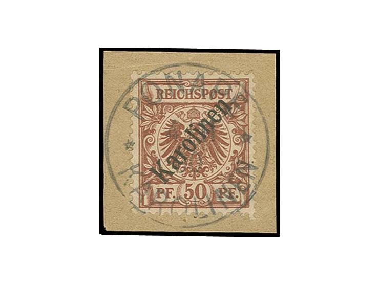 50 Pfg. gestempelt "PONAPE 4/11 00" auf Briefstück, tadellos, doppelt sign. Bothe BPP, Fotoattest Dr. Lantelme BPP (Mi. 1.800