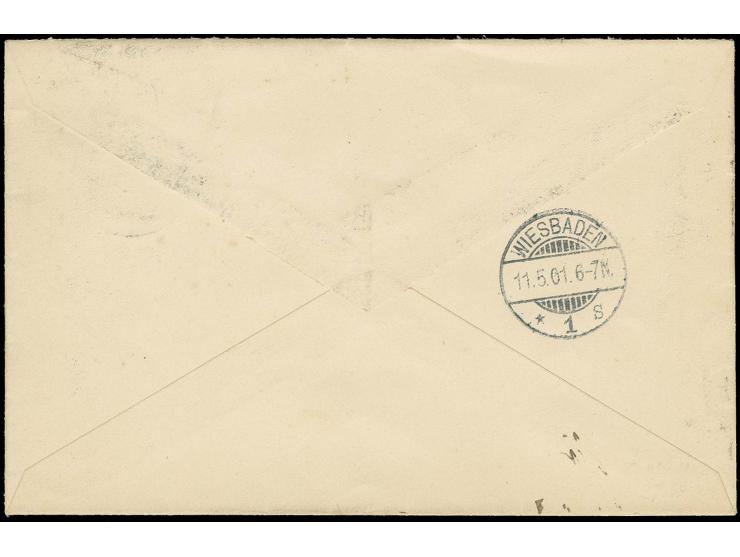 50 Pfg. mit zentrisch sauberem "YAP 3/4 01" auf R-Brief nach Wiesbaden mit Ankunftsstempel, Pracht, Fotoattest Jäschke-L. BPP
