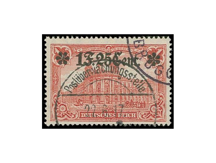 1 F.25 C. auf 1 M. mit Aufdruckfehler "linker Stern auf 2 Spitzen stehend", gestempelt, Kabinett, Fotoattest Hey BPP