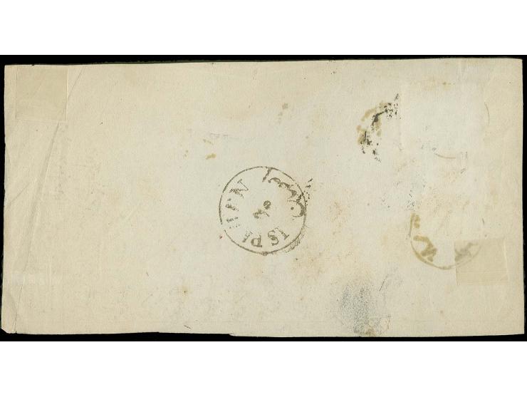 1 kr. and 5 ch. tied by Teheran cds. to Barnameh with Ispahan cds. on reverse; 5 ch. applied somewhat creased, very fine