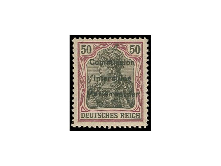 50 Pfg. auf  orangeweißem Papier, Feld 38 der Platte VII, ungebraucht, Kabinett, Fotoattest Dr. Klein