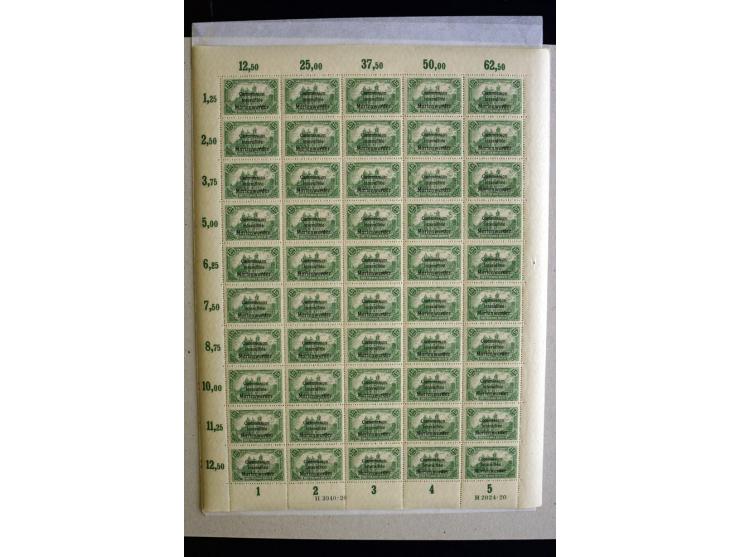 1920, Querformat 1 M.-2,50 M. im kpl. Bogensatz, postfrisch (Mi. ohne Bewertung von HAN etc. 2.000,-)