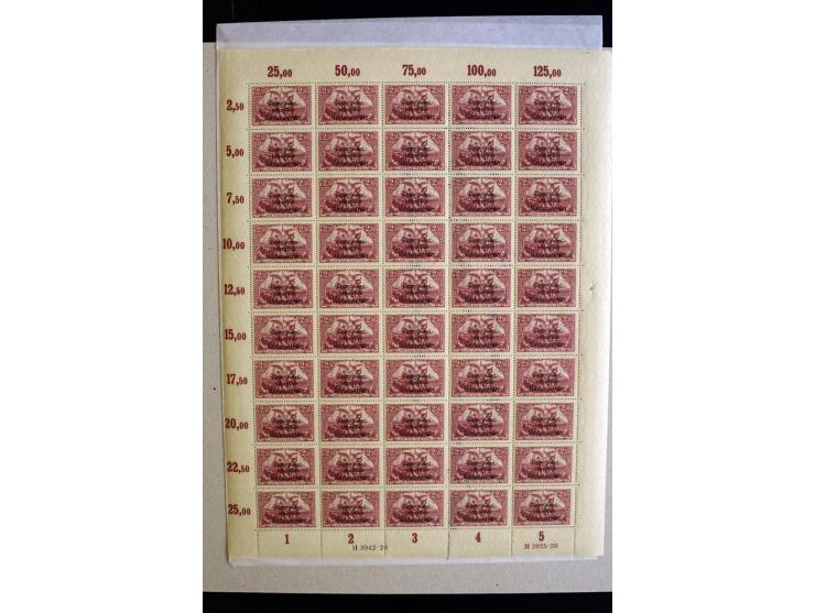 1920, Querformat 1 M.-2,50 M. im kpl. Bogensatz, postfrisch (Mi. ohne Bewertung von HAN etc. 2.000,-)