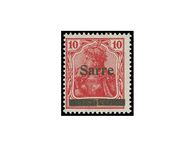 Type I: 10 Pfg. dunkelrot mit Aufdruckabart "Balken senkrecht geteilt", postfrisch, Kabinett, Fotoattest Ney BPP