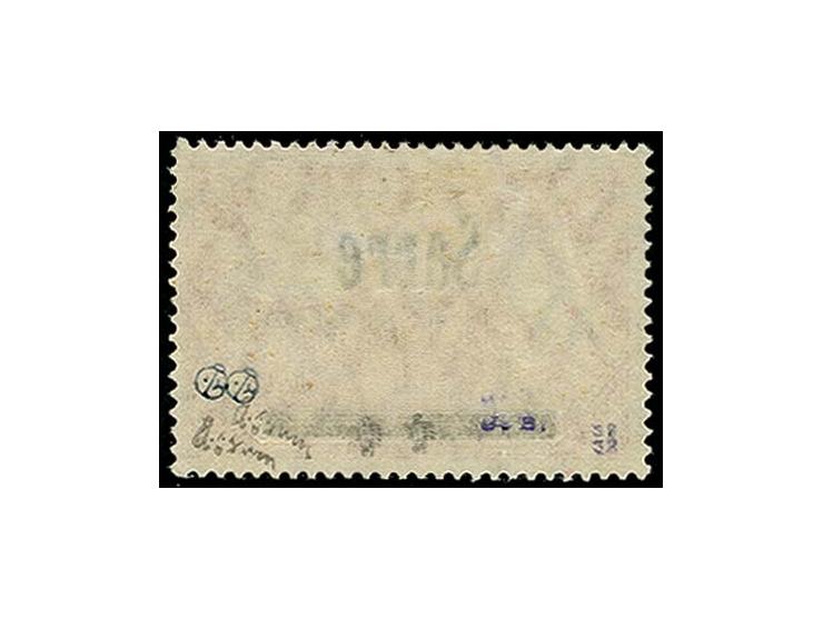 1 M. mit doppeltem Aufdruck, ungebraucht, mehrfach signiert und Fotoattest H.Ney BPP (Mi. 1.000,-)