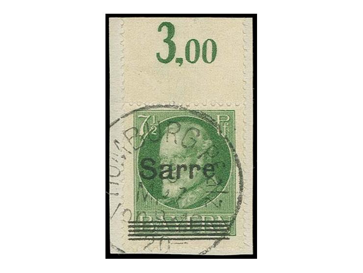 7½ Pfg. schwärzlichgrün, Oberrandstücl mit Stempel "HOMBURG" auf kleinem Briefstück, tadellos, sign. Burger BPP