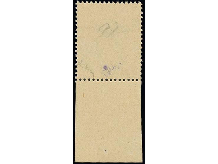 5 Fr. auf 20 Pfg., kopfstehender Aufdruck, Unterrandstück, postfrisch, u.a. sign. Brun sowie Fotoattest Ney (Mi. 800,-)
