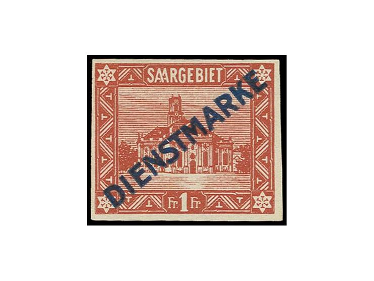 1922, 1 Fr. mit Aufdruck in Type 1, ungezähnt, ungebraucht, Pracht, Fotoattest Geigle BPP (Mi. 850,-)