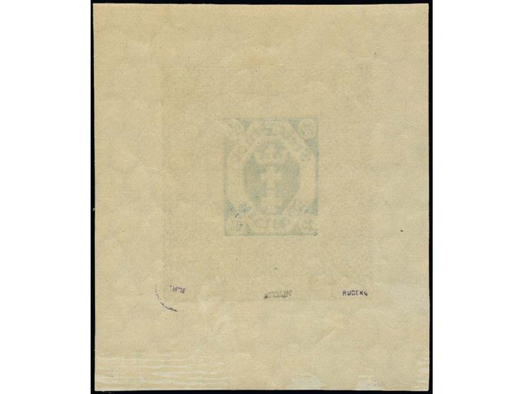 20 Pfg. blau als Einzelabzug im Format 63x73 mm, ungebraucht, Pracht, sign. Ruberg und Stolow