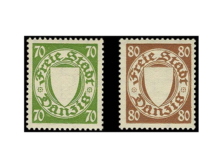 1935, Staatswappen 70-80 Pfg. ohne Wappeneindruck, postfrisch, tadellos