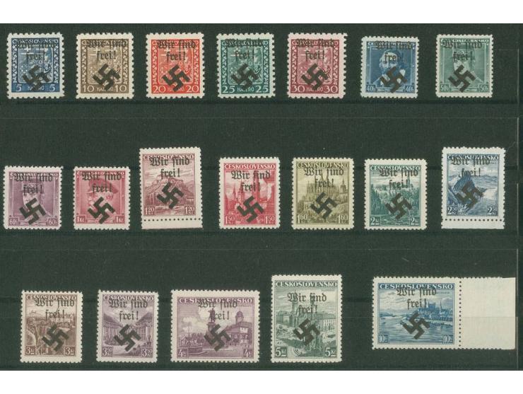 1939, Freimarken 5 H.-10 Kc. kpl., postfrisch u.a. sign. Mahr BPP (Mi. 870,-)