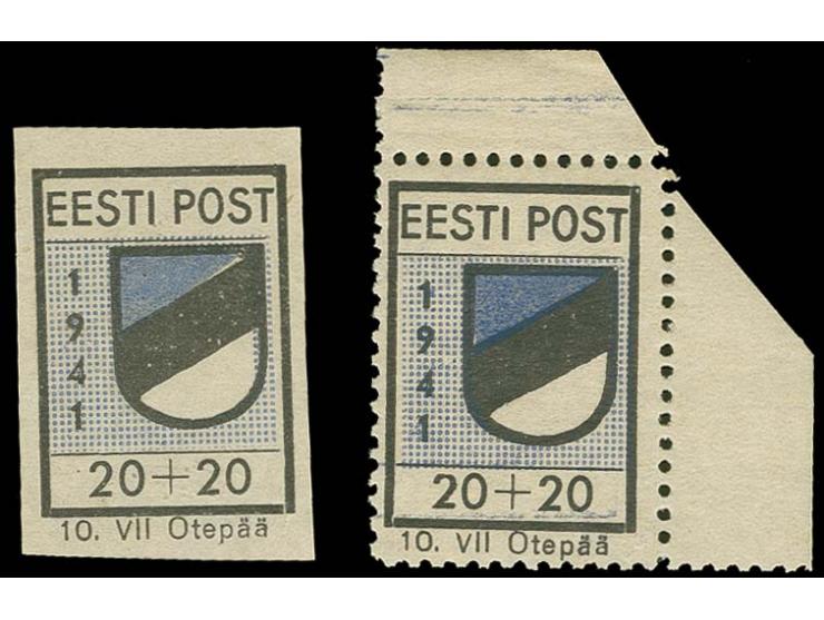20 K., Type II, gezähnt und geschnitten, postfrisch bzw. ohne Gummi, tadellos, sign. Keiler bzw. Fotoattest Krischke BPP