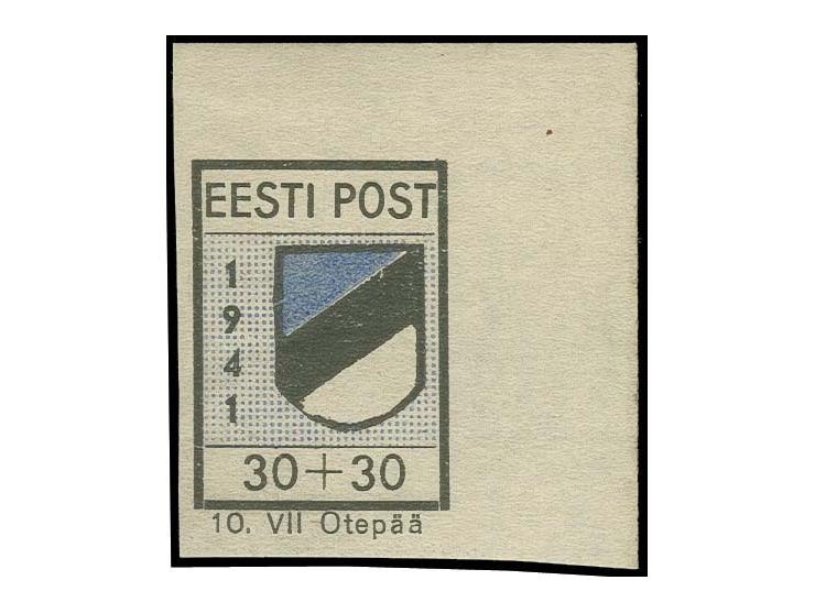 30 K., Type I aus der rechten oberen Bogenecke, postfrisch, tadellos, u.a. sign. Keiler BPP